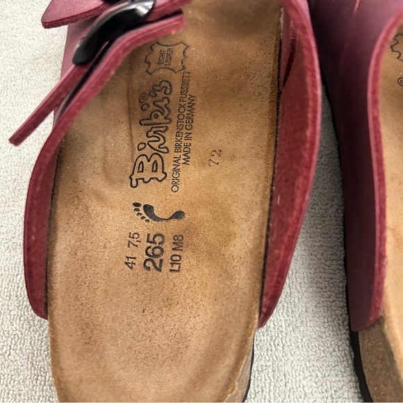 Birkenstock Red Sandals with Adjustable Straps and Cork Footbed - Picture 3 of 4